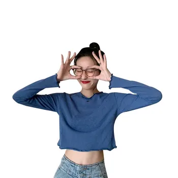 Korean Style Slim Solid Color Women Crop Sweater Fashion Sweet Round Neck Long-sleeved Ruffles Knit Pullover New
Korean Style Slim Solid Color Women Crop Sweater Fashion Sweet Round Neck Long-sleeved Ruffles Knit Pullover New