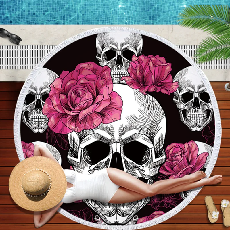 Printed Sugar Skull Floral Large Round Beach Towel Microfiber Bath Towels Terry Sport Swim Wrap Beach Blanket Shawl Sunbath Yoga
Printed Sugar Skull Floral Large Round Beach Towel Microfiber Bath Towels Terry Sport Swim Wrap Beach Blanket Shawl Sunbath Yoga
