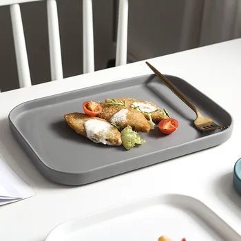 ins style matte ceramic plate rectangular western food plate Nordic creative ceramic steak plate tableware home baking plate
ins style matte ceramic plate rectangular western food plate Nordic creative ceramic steak plate tableware home baking plate