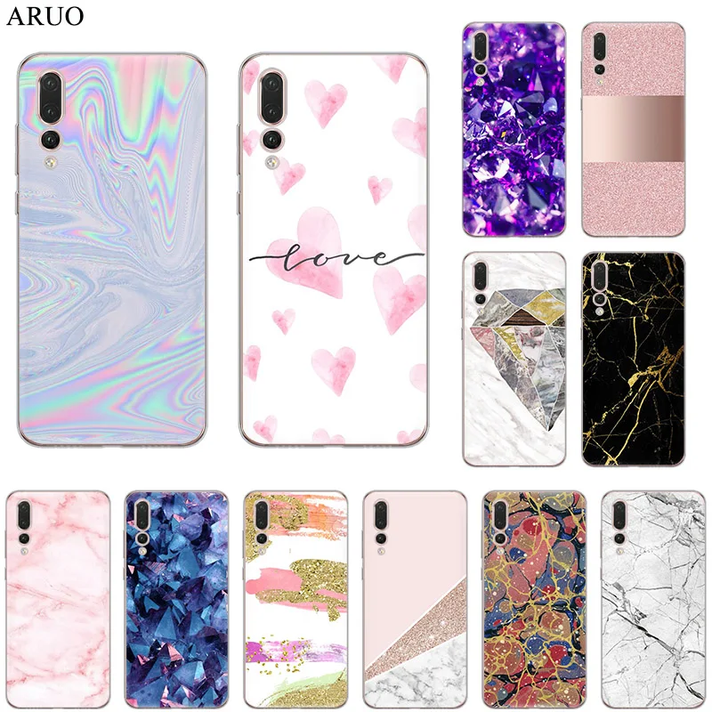 Мягкий силиконовый чехол для huawei P30 P20 Pro Mate20 P SMart2019 P10 P9 Nova5T Y9S розовый золотой