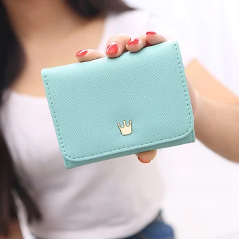 Women PU Leather Tri-fold Short Wallet Metal Crown Decorated Coin Purse Card Holder Small Hasp Wallet for Female Candy Color
Women PU Leather Tri-fold Short Wallet Metal Crown Decorated Coin Purse Card Holder Small Hasp Wallet for Female Candy Color