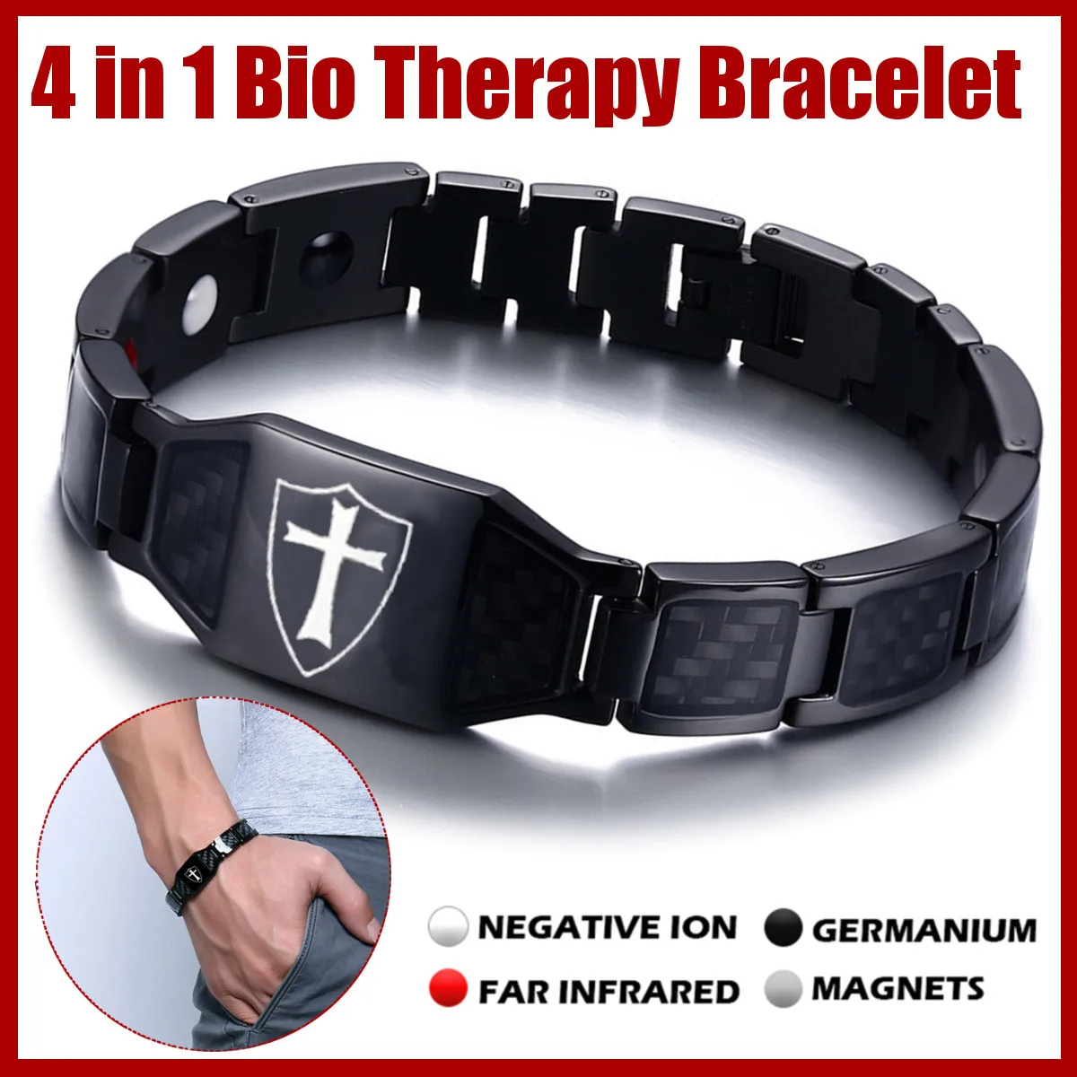 Stainless Steel Carbon Fiber Bangles Man Knights Templar Cross In Black Sliver Watch Brands Magnetic Health Thready Bracelet Men
Stainless Steel Carbon Fiber Bangles Man Knights Templar Cross In Black Sliver Watch Brands Magnetic Health Thready Bracelet Men