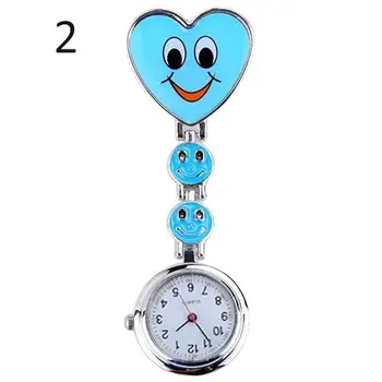 

Women Nurse Pocket Watch Cute Smiling Faces Heart Clip-On Pendant Clock Quartz Nurse Fob Brooch Pocket Watch reloj mujer