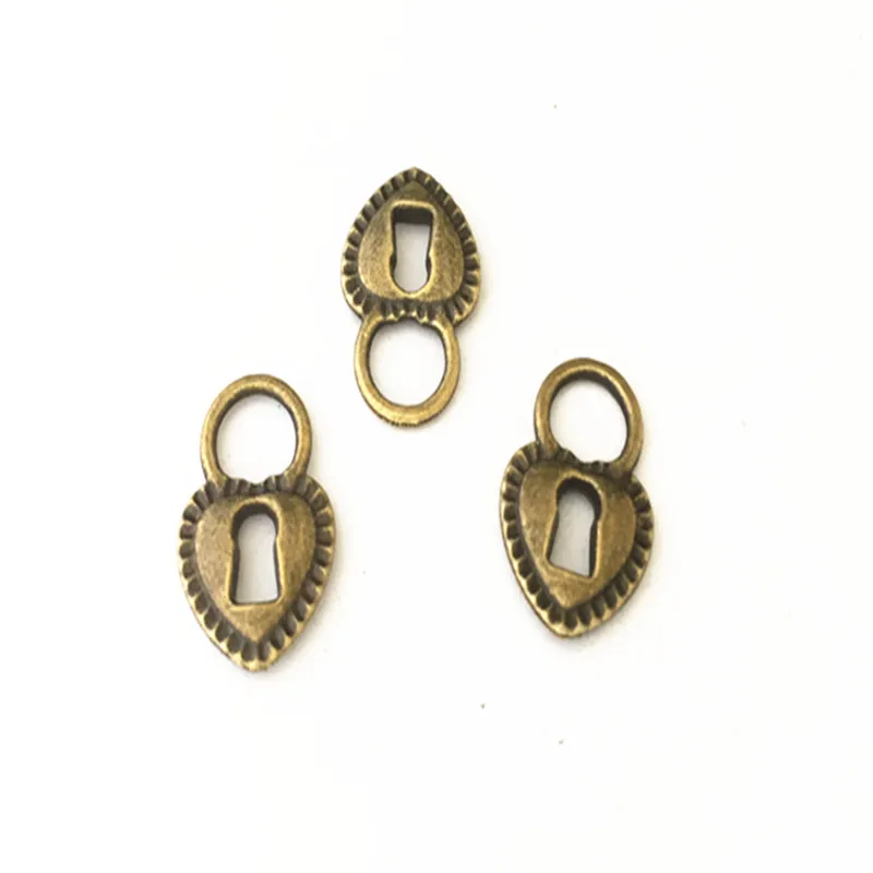 12 мм х 17 античная бронза двухсторонний персиковый кулон в форме сердца ожерелье