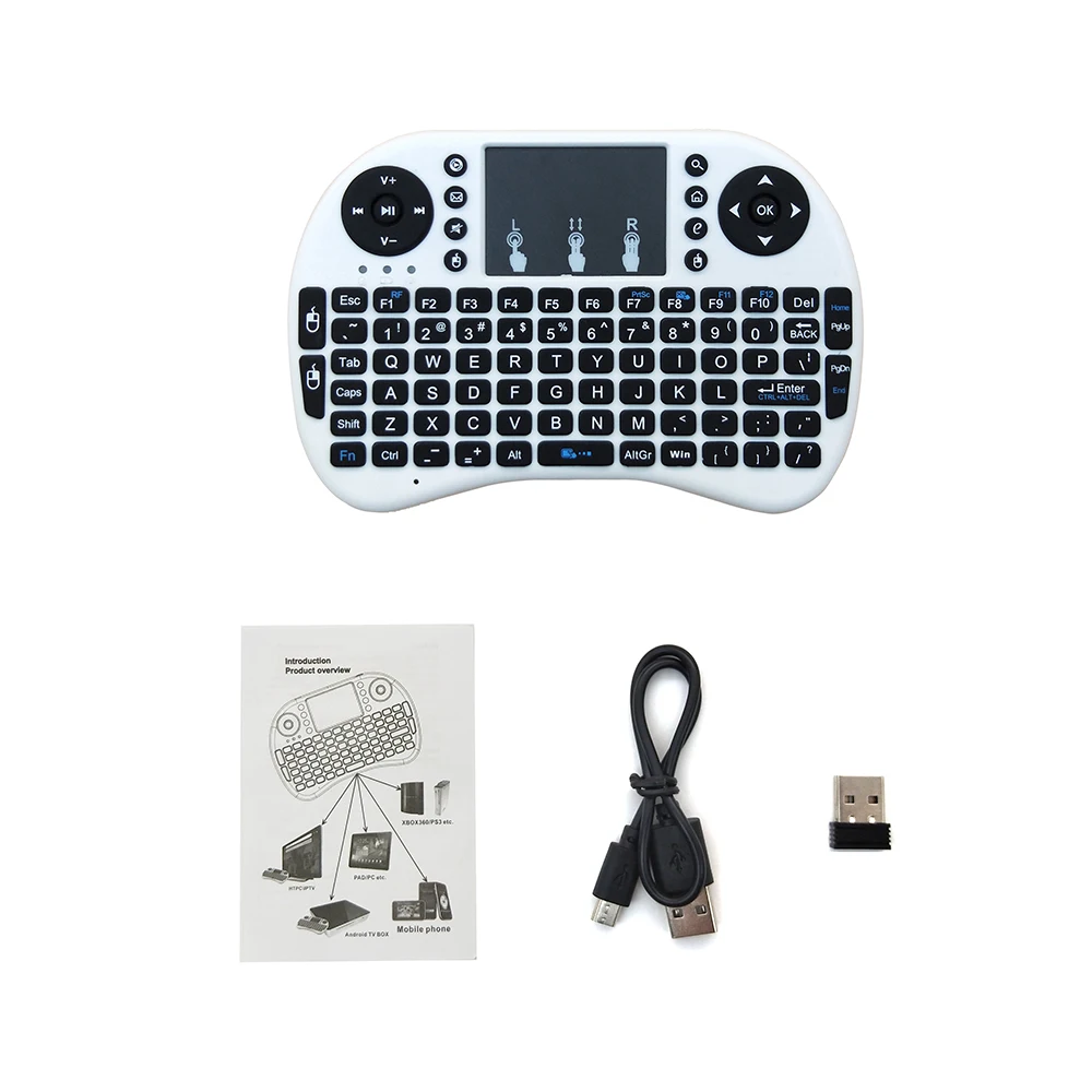 2.4GHz Mini Wireless Remote Keyboard with Touchpad Mouse for Android TV Box Colourful LED Backlight Rechargable Li-ion Battery
2.4GHz Mini Wireless Remote Keyboard with Touchpad Mouse for Android TV Box Colourful LED Backlight Rechargable Li-ion Battery