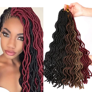 DAIRESS 18" Wavy Faux Locs Crochet Hair Dreadlock Extensions 24 Stands Crochet Braids Synthetic Faux Locs Braiding Hair
DAIRESS 18" Wavy Faux Locs Crochet Hair Dreadlock Extensions 24 Stands Crochet Braids Synthetic Faux Locs Braiding Hair