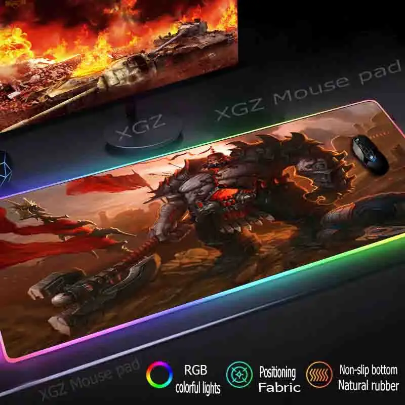 Большой игровой коврик для мыши Mairuige RGB с застежкой по краю аниме Warrior