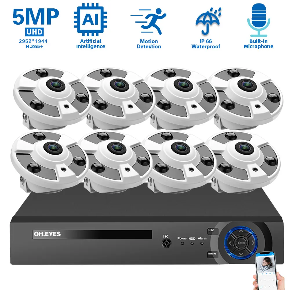 5MP POE CCTV Dome Camera Security System Kit 4K 10CH NVR Outdoor Fisheye Panorama IP Camera Video Surveillance System XMEYE 8CH
5MP POE CCTV Dome Camera Security System Kit 4K 10CH NVR Outdoor Fisheye Panorama IP Camera Video Surveillance System XMEYE 8CH