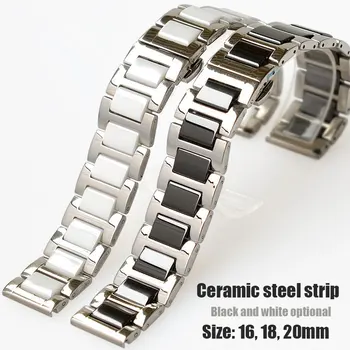 FUYIJIA 2020 New black white ceramic stainless steel watchbands men women watch belt 16mm~20mm three-bead strap Butterfly buckle
FUYIJIA 2020 New black white ceramic stainless steel watchbands men women watch belt 16mm~20mm three-bead strap Butterfly buckle