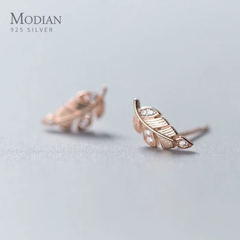 Modian New Exquisite Tree Leaves Stud Earrings for Girls Lady Women Clear CZ Minimalist Silver Prevent Allergy Jewelry Brinco 
Modian New Exquisite Tree Leaves Stud Earrings for Girls Lady Women Clear CZ Minimalist Silver Prevent Allergy Jewelry Brinco