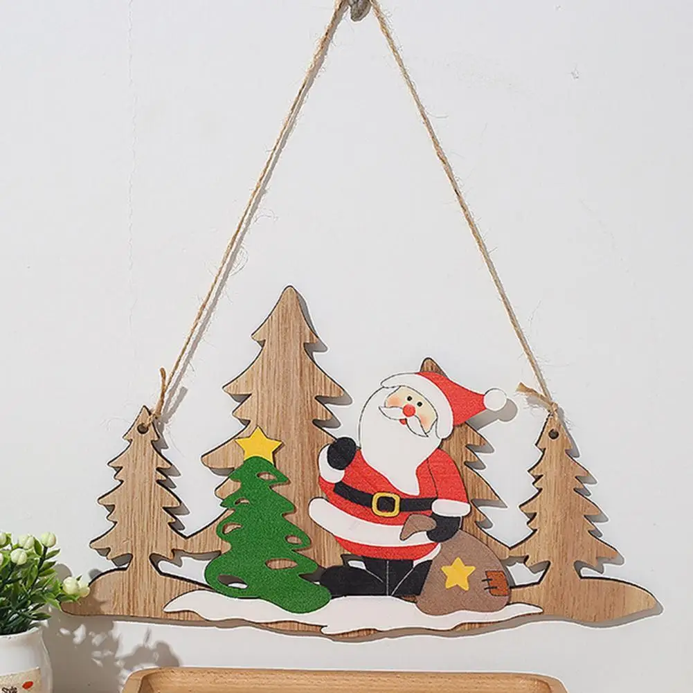 Рождественские деревянные украшения для списка стильный Дед Мороз настенный