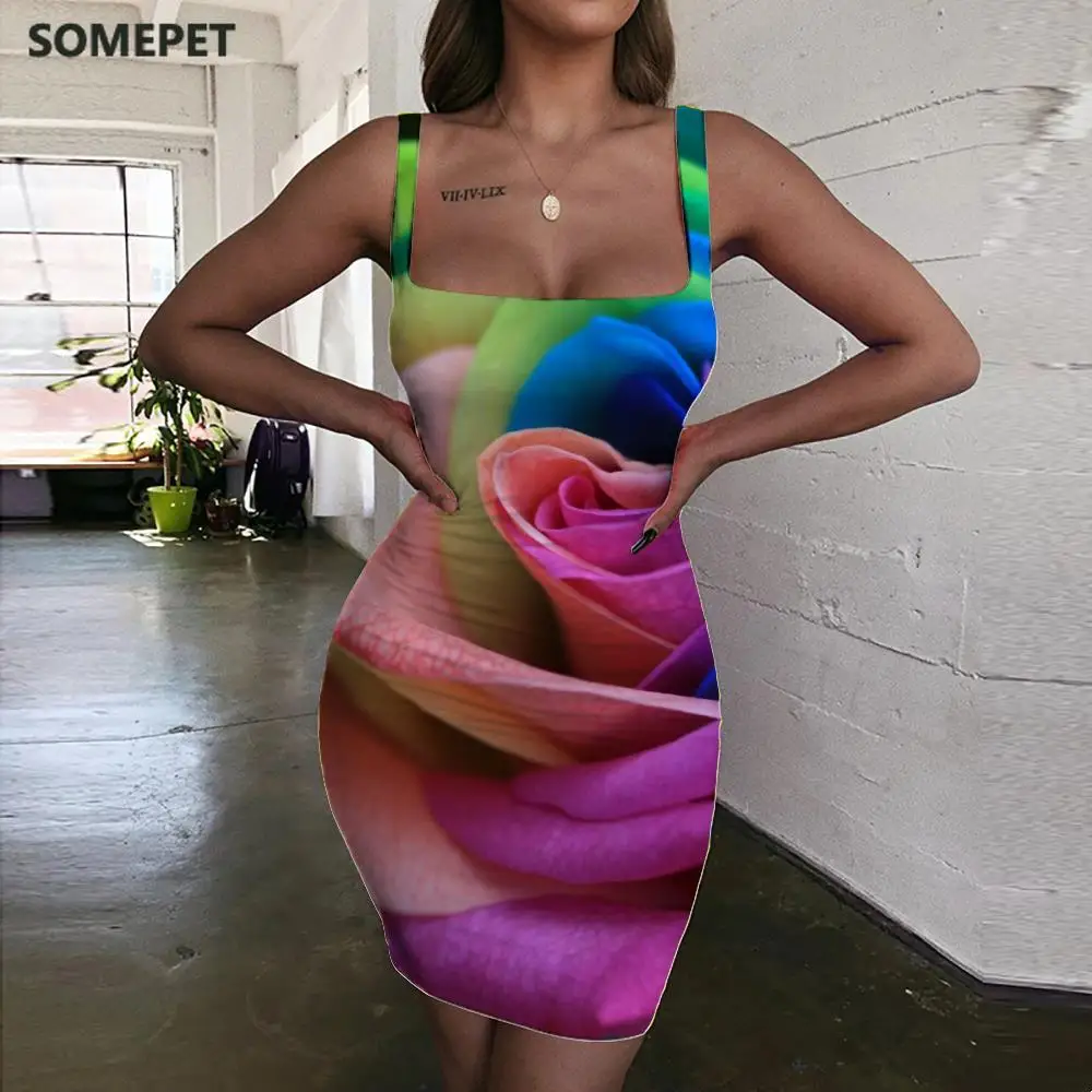 SOMEPET Colorful Dresses Women Flowers Sundress Creativity Halter Sleeveless Romantic Bodycon Dress Womens Clothing Summer Short
SOMEPET Colorful Dresses Women Flowers Sundress Creativity Halter Sleeveless Romantic Bodycon Dress Womens Clothing Summer Short