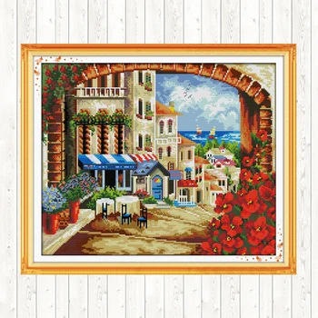 Mediterranean Path 11CT 14CT Cross Stitch Set Embroidery Handmade Needlework Package Home Decor Cross Stitch Kits DMC Floss Kits
Mediterranean Path 11CT 14CT Cross Stitch Set Embroidery Handmade Needlework Package Home Decor Cross Stitch Kits DMC Floss Kits