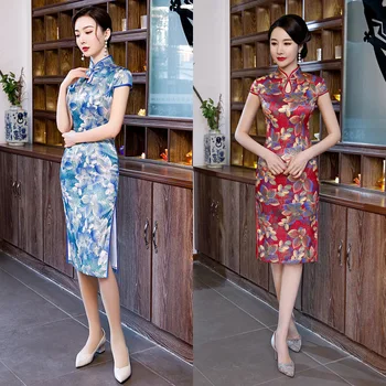 Plus Size 4XL Women Oriental Retro Cheongsam Summer Print Floral Elegant Evening Dress Vintage Chinese Robe Costume Slim Qipao
Plus Size 4XL Women Oriental Retro Cheongsam Summer Print Floral Elegant Evening Dress Vintage Chinese Robe Costume Slim Qipao