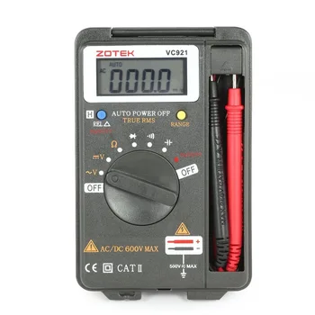 Multimeter Pocket Tester VC921 LCD Digital Auto range DC AC Voltage Ohm Capacitance Diode Continuity Meter Tester 4000 Counts
Multimeter Pocket Tester VC921 LCD Digital Auto range DC AC Voltage Ohm Capacitance Diode Continuity Meter Tester 4000 Counts