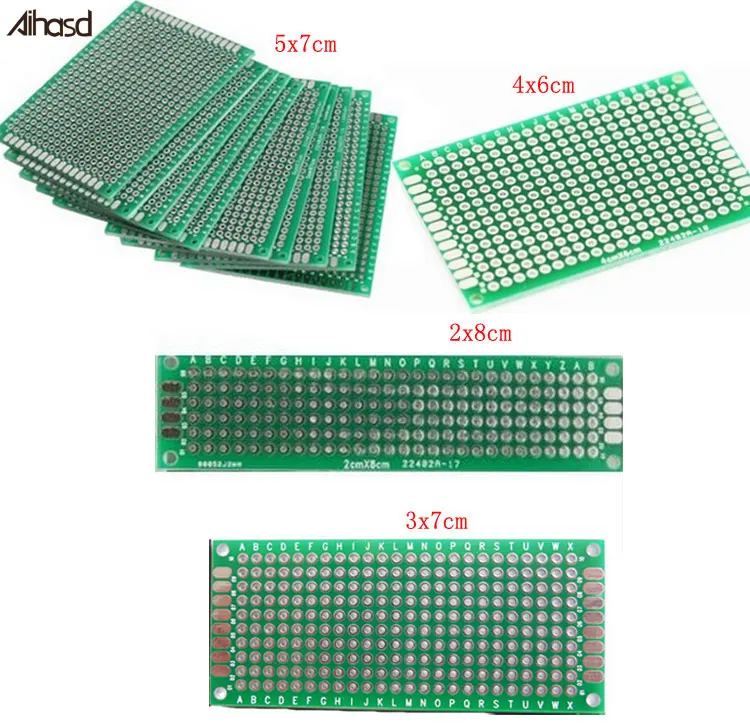 4 шт./лот 5x7 4x6 3x7 2x8 см двухсторонний медный Прототип PCB универсальная плата опытная