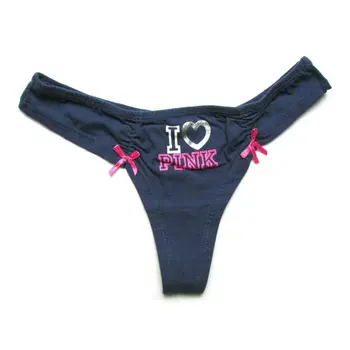 Cotton Sexy panties Dark Blue I Love Pink Bow G-String Tback Women Thongs
Cotton Sexy panties Dark Blue I Love Pink Bow G-String Tback Women Thongs