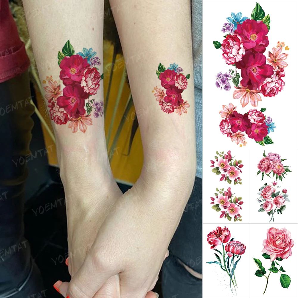 Watercolor Flower Transfer Waterproof Temporary Tattoo Stickers Peony Rose Lotus Plum Blossom Small Tatto Body Art Men Women Kid
Watercolor Flower Transfer Waterproof Temporary Tattoo Stickers Peony Rose Lotus Plum Blossom Small Tatto Body Art Men Women Kid