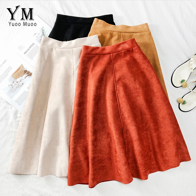 YuooMuoo Good Quality Comfy Autumn High Waist Suede Skirt Women 2019 A Line Elegant Knee Length Skirt Ladies Hot Yellow Skirt
YuooMuoo Good Quality Comfy Autumn High Waist Suede Skirt Women 2019 A Line Elegant Knee Length Skirt Ladies Hot Yellow Skirt