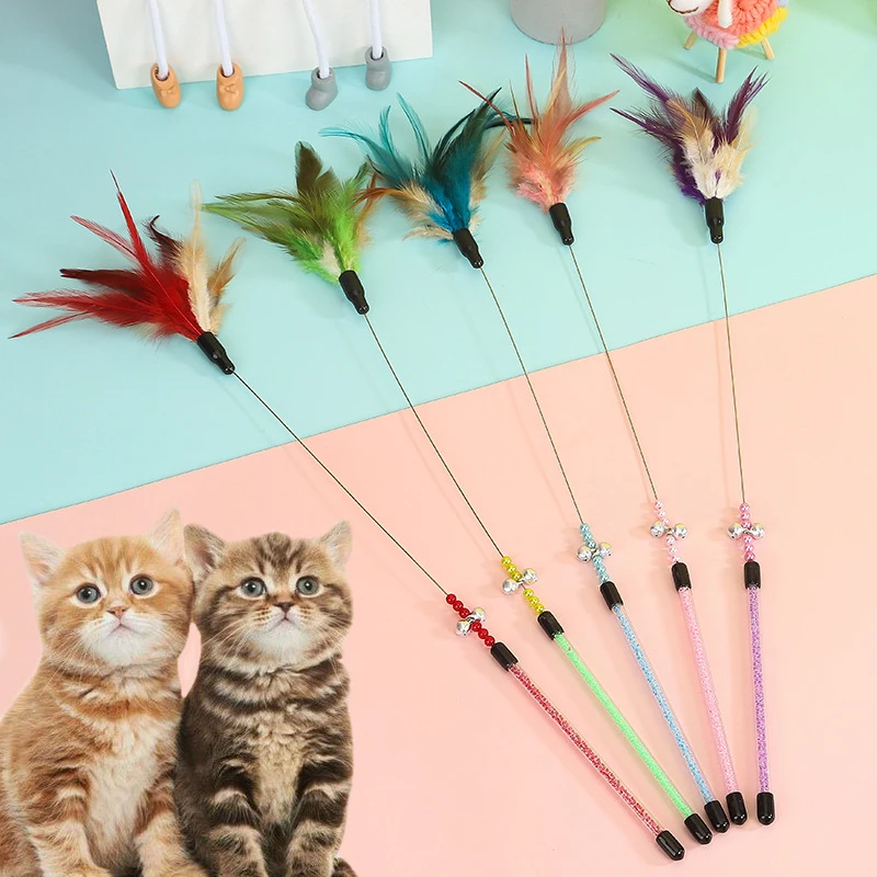 Steel Wire Cats Toys Teaser Wand Bite Resistant Kitten Interactive Bell Cat Toy Funny Leap Not Easy To Break Feather Pet Supplie
Steel Wire Cats Toys Teaser Wand Bite Resistant Kitten Interactive Bell Cat Toy Funny Leap Not Easy To Break Feather Pet Supplie