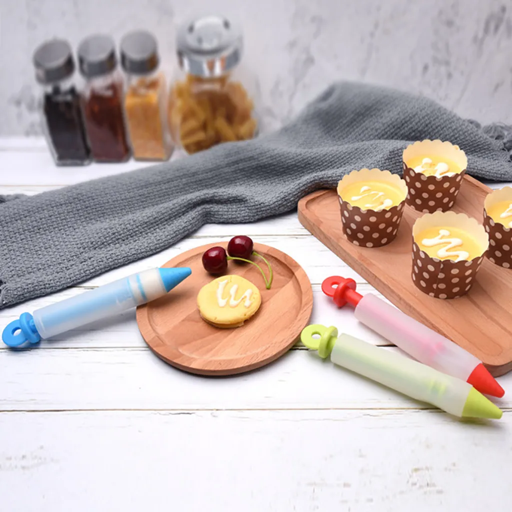 Silicone Fondant Cake Pen Icing Writing Syringe Baking Decor DIY Tools Decorating Food Chocolate Gadgets |