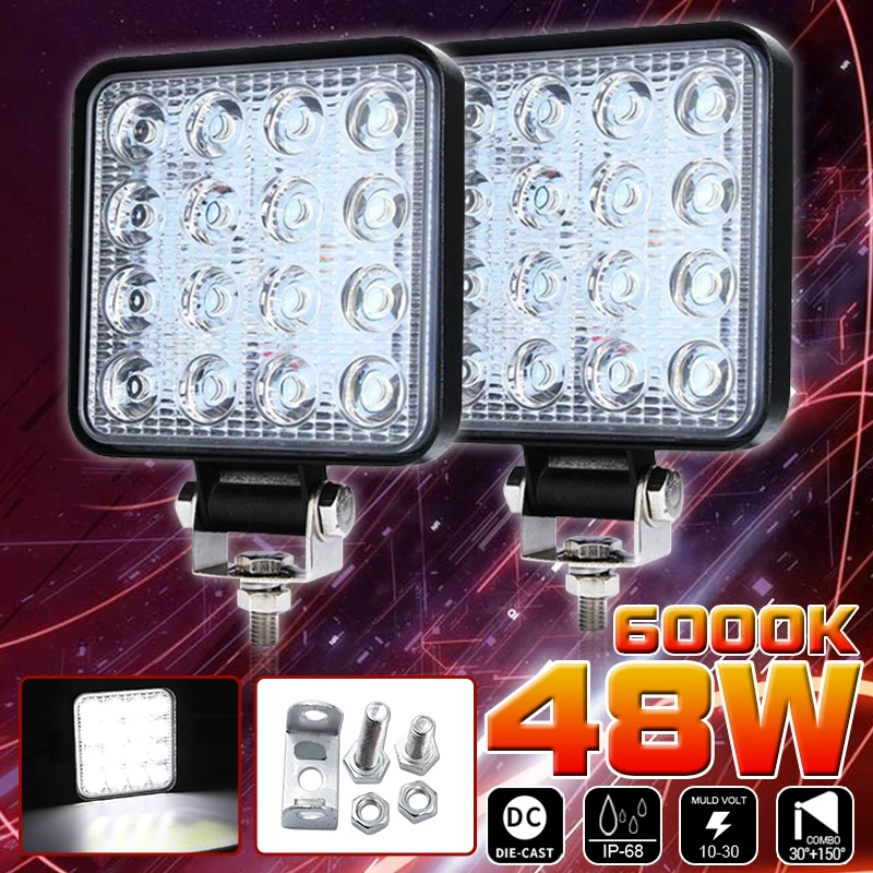 Led Light 12v Offroad Mini 16LED 48W LED Work Light Bar Square Fog Spotlight 24 Volt LED Light Bar for ATV Truck 4X4 4WD Car SUV
Led Light 12v Offroad Mini 16LED 48W LED Work Light Bar Square Fog Spotlight 24 Volt LED Light Bar for ATV Truck 4X4 4WD Car SUV