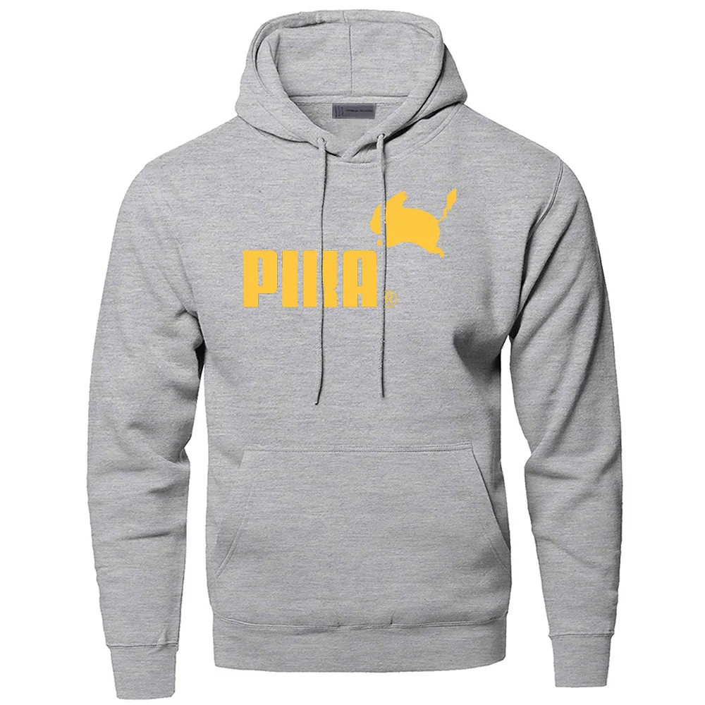 Pikachu Pika Brand Hoodies Men Sweatshirts Pokemon Hoodie Hooded  Winter Autumn Fleece Warm Japan Anime Streetwear Sportswear