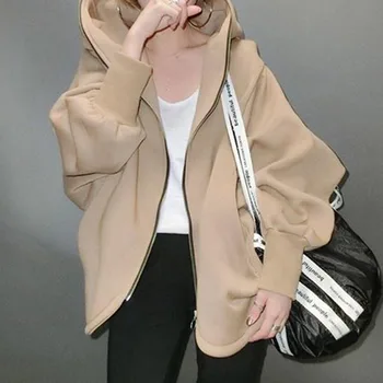 2020 Spring Casual Women Harajuku Hoodies Sweatshirt Coat Zip Up Outerwear Hooded Jacket Plus Size Outwear Tops Simple Brown
2020 Spring Casual Women Harajuku Hoodies Sweatshirt Coat Zip Up Outerwear Hooded Jacket Plus Size Outwear Tops Simple Brown