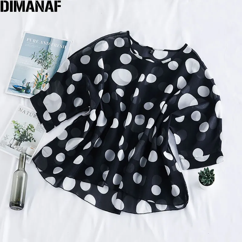 DIMANAF Summer Plus Size Women Blouse Shirts Lady Tops Tunic Chiffon Casual Print Polka Dot Black Thin Oversize Female Clothing
DIMANAF Summer Plus Size Women Blouse Shirts Lady Tops Tunic Chiffon Casual Print Polka Dot Black Thin Oversize Female Clothing