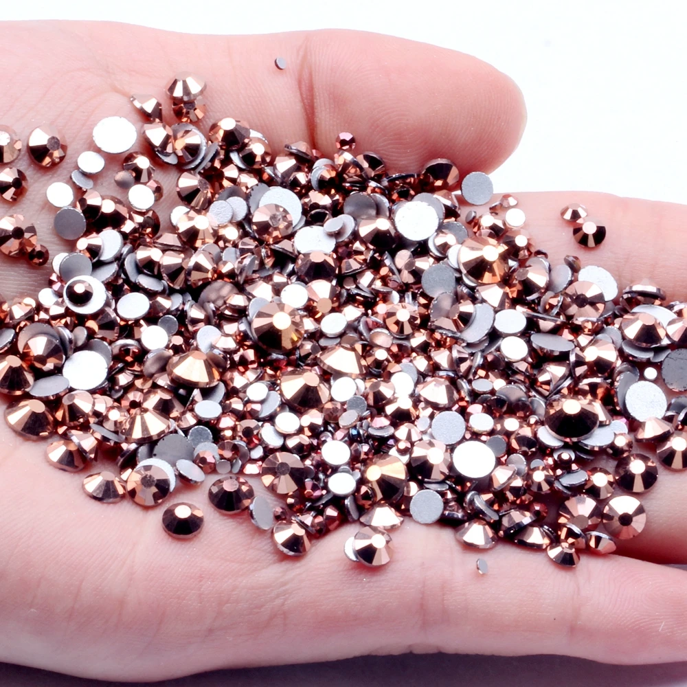 High Quality Rose Gold Non Hotfix Rhinestones ss3-ss30 Glue On Flat Back Crystals DIY 3D Nail Art Tips decoration
High Quality Rose Gold Non Hotfix Rhinestones ss3-ss30 Glue On Flat Back Crystals DIY 3D Nail Art Tips decoration