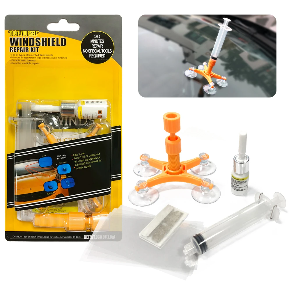 Windshield Repair Kit Tools for auto Resin Quick Repair Car Glass Window Screen Crack Repair Set
Windshield Repair Kit Tools for auto Resin Quick Repair Car Glass Window Screen Crack Repair Set