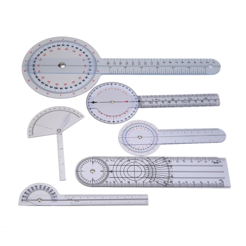 6Pcs Medical Spinal Ruler Spinal Finger Goniometer Protractors Multi-Ruler Angle 180/360 Degree Measuring Tool
6Pcs Medical Spinal Ruler Spinal Finger Goniometer Protractors Multi-Ruler Angle 180/360 Degree Measuring Tool
