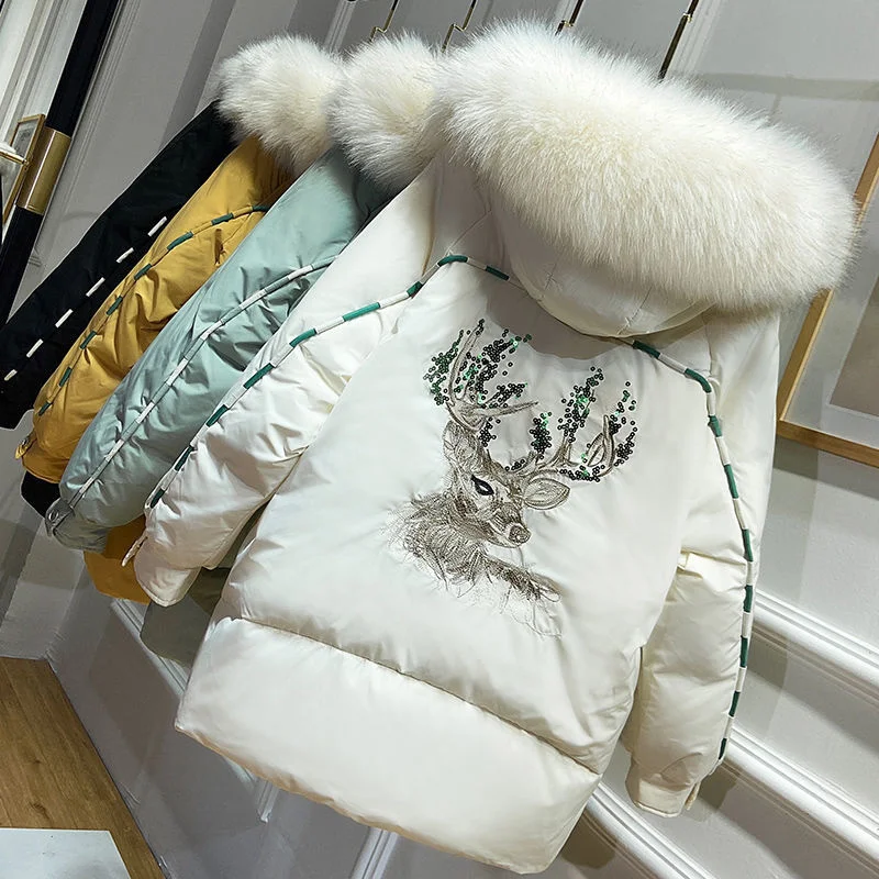Winter Coat Women 2020 New Embroidery Casual Hooded Fur Collar Loose Long Parka Mujer Thick Warm Overcoat Fashion Jacket
Winter Coat Women 2020 New Embroidery Casual Hooded Fur Collar Loose Long Parka Mujer Thick Warm Overcoat Fashion Jacket