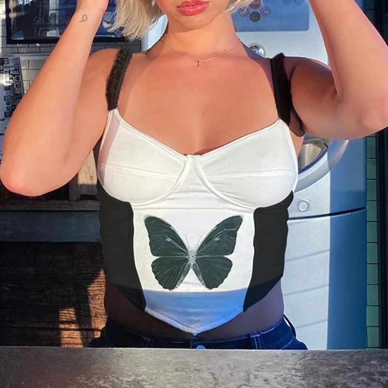 Sexy Butterfly Embroidery Printed Tanks Tops Women Hot Winter 2020 New Fashion Halter Women's Camis Party Clubwear
Sexy Butterfly Embroidery Printed Tanks Tops Women Hot Winter 2020 New Fashion Halter Women's Camis Party Clubwear
