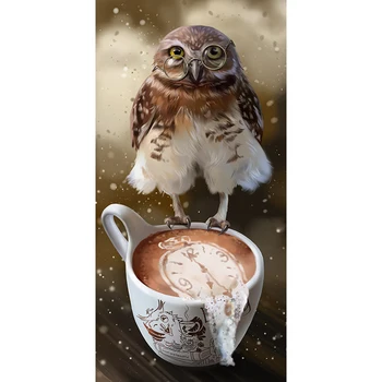 Full square DIY 5D diamond painting animal coffee with owl cross stitch home decoration diamond embroidery mosaic ZWQ
Full square DIY 5D diamond painting animal coffee with owl cross stitch home decoration diamond embroidery mosaic ZWQ