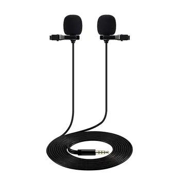 Mini 3.5mm Double Head Microphone Lapel Collar Clip Hands Free Studio Condenser
Mini 3.5mm Double Head Microphone Lapel Collar Clip Hands Free Studio Condenser