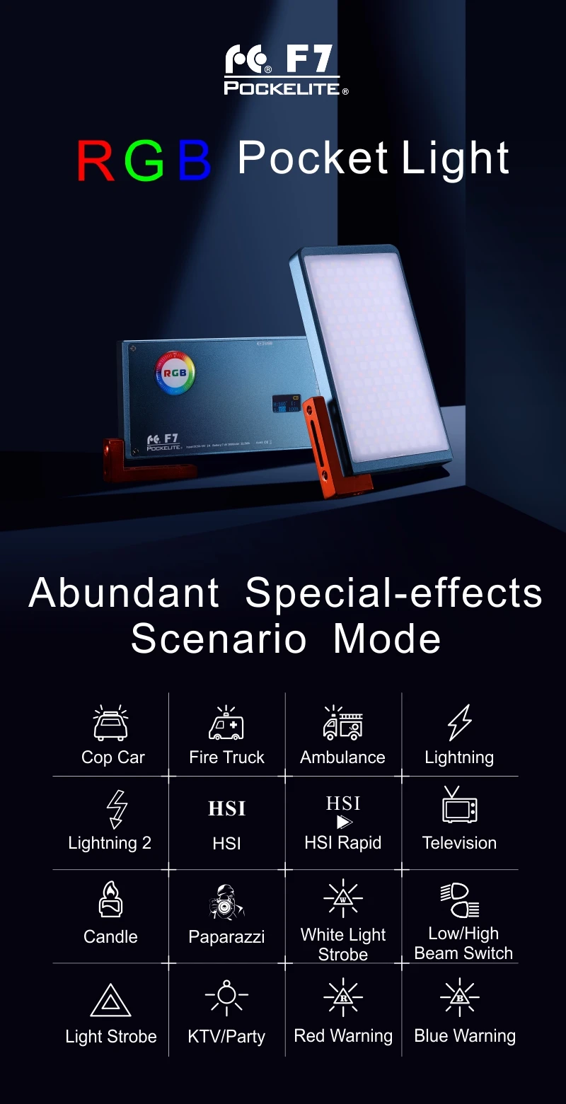 Falcon Eyes 12W RGB LED Mini Fotografia de Bolso Luz Modo de Efeitos Especiais 2500K-9000K Portátil Para Vídeo Fotografia Produto Fotografa yongnuo nanguang zhiyun guindaste CY lishuai Travor godox
