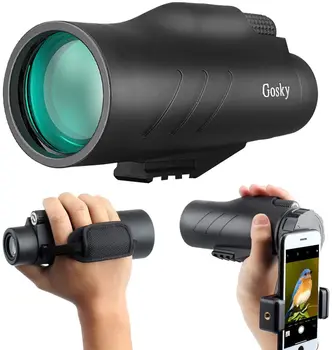 Gosky 12x50 Ultra HD Monocular with Scope Mounting Base Rifle Rail - 2019 New Waterproof Hunting Monocular with Smartphone Holde
Gosky 12x50 Ultra HD Monocular with Scope Mounting Base Rifle Rail - 2019 New Waterproof Hunting Monocular with Smartphone Holde