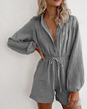2022 Spring and Autumn New Long-sleeved Drawstring Pockets Waist Single-breasted Cardigan Loose Jumpsuit Women Fashion Clothes
2022 Spring and Autumn New Long-sleeved Drawstring Pockets Waist Single-breasted Cardigan Loose Jumpsuit Women Fashion Clothes