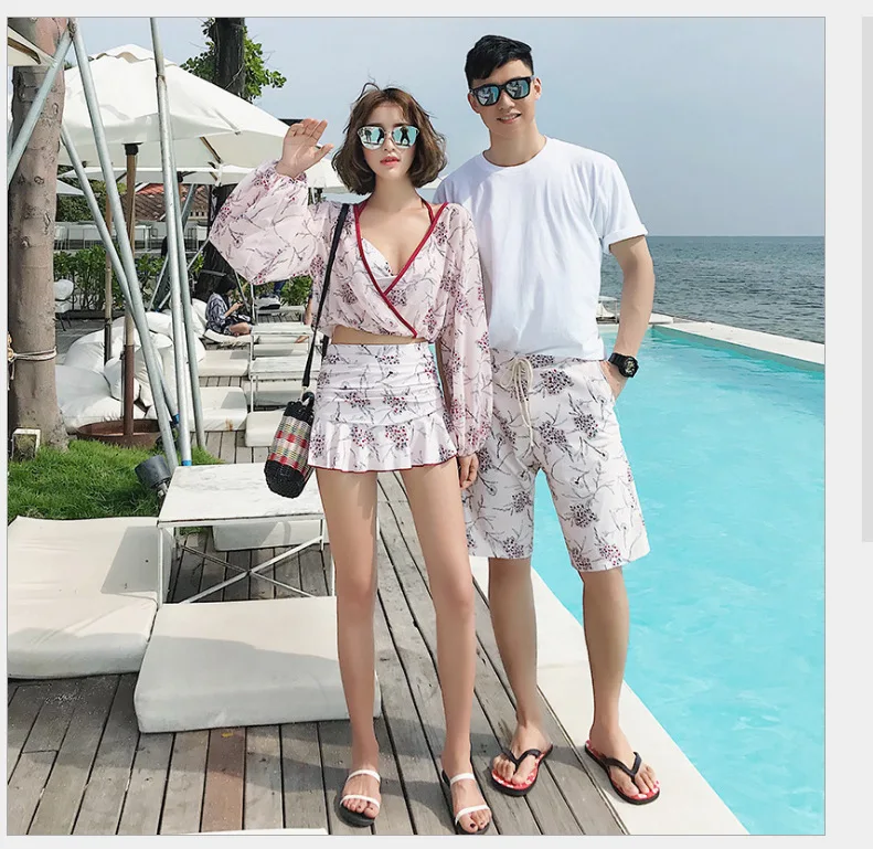 Couples Bathing Suit Women's Three-piece Set Split Skirt Bikini Small Bust Gathering-Korean-style Hot Springs Graceful Swimwear
Couples Bathing Suit Women's Three-piece Set Split Skirt Bikini Small Bust Gathering-Korean-style Hot Springs Graceful Swimwear