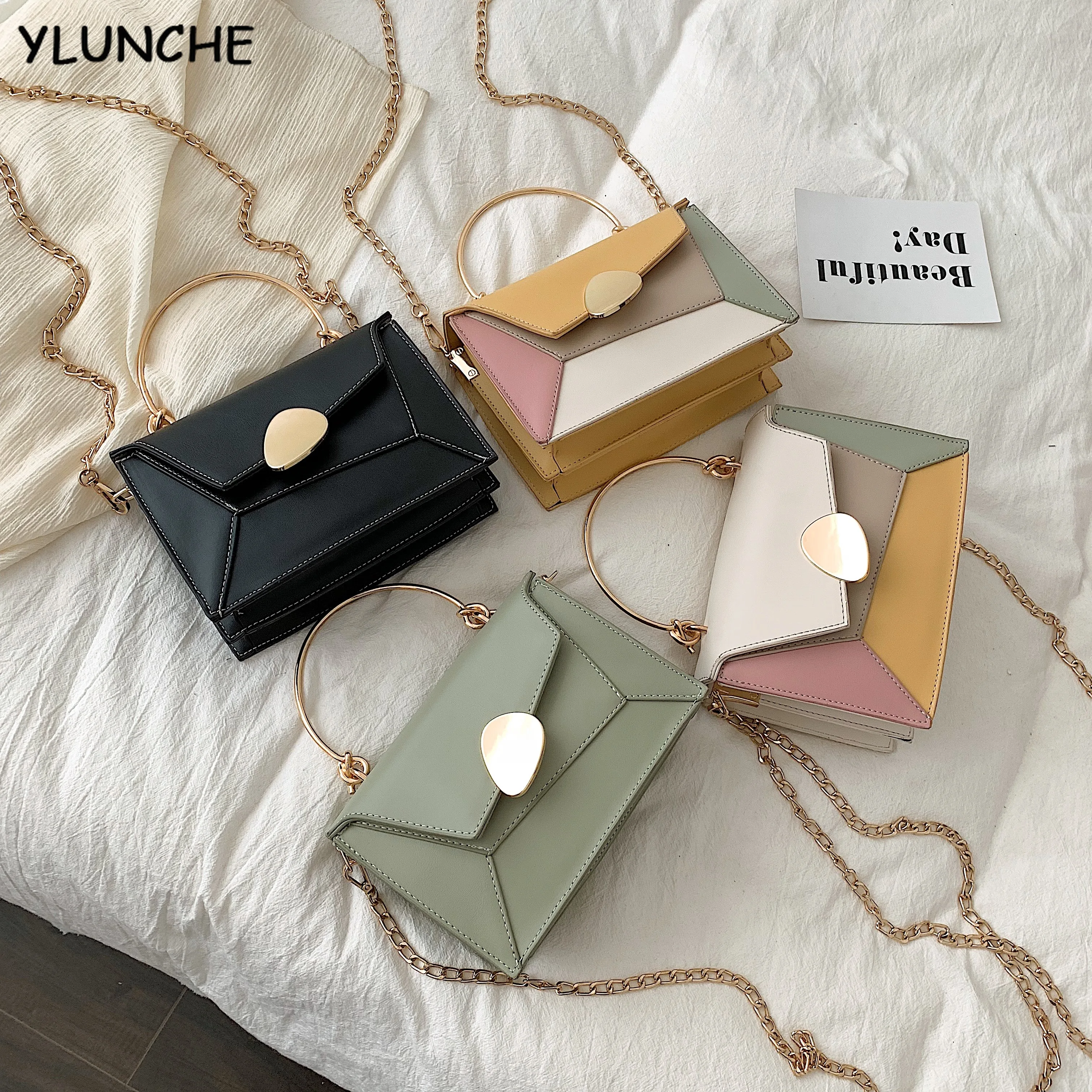 Contrast Color PU Leather Crossbody Bags For Women 2020 Chain Handbags with Metal Handle Shoulder Messenger Bag Small Totes
Contrast Color PU Leather Crossbody Bags For Women 2020 Chain Handbags with Metal Handle Shoulder Messenger Bag Small Totes
