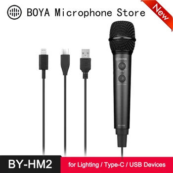 BOYA BY-HM2 Cardioid Handheld Microphone Gain Control for iPhone Android Type-C Tablet Computer PC USB Digital Condenser Mic
BOYA BY-HM2 Cardioid Handheld Microphone Gain Control for iPhone Android Type-C Tablet Computer PC USB Digital Condenser Mic