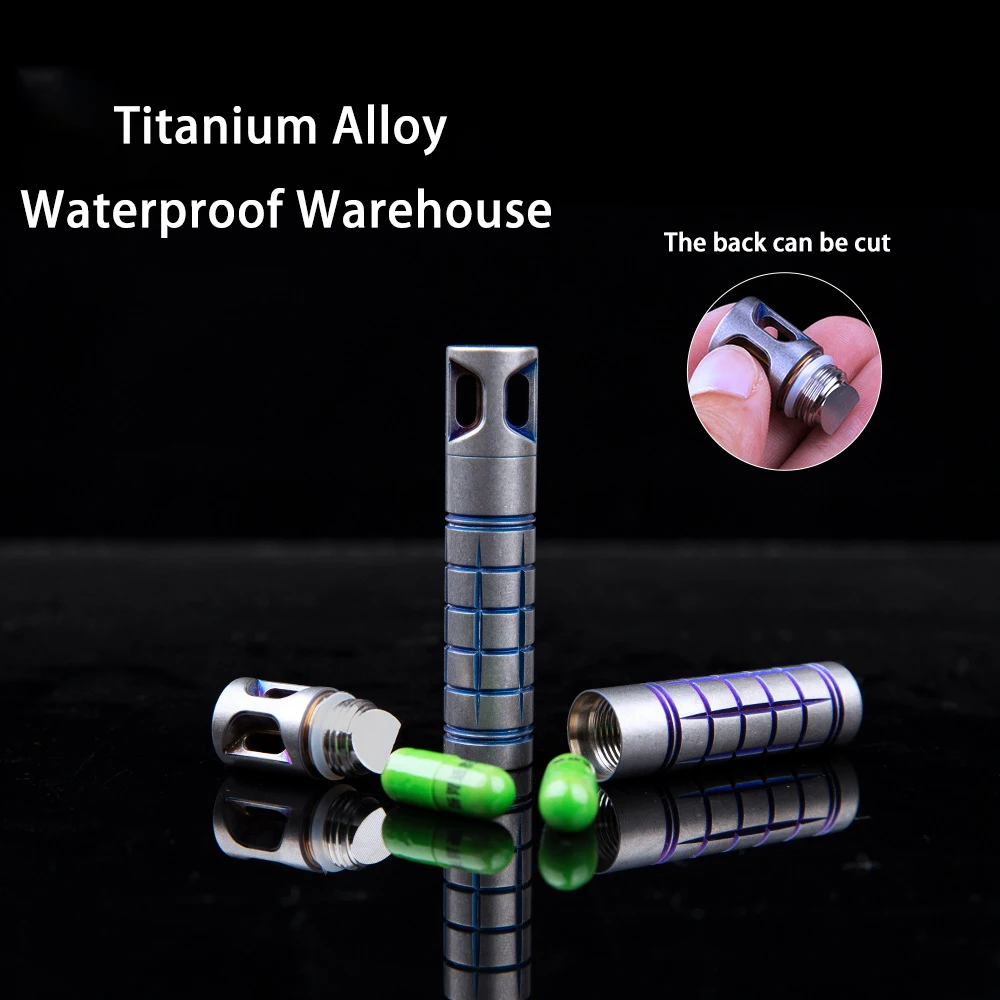 Titanium Alloy Waterproof Warehouse Mini Keychain Accessories Portable Emergency Pill Bottle Waterproof Containers
Titanium Alloy Waterproof Warehouse Mini Keychain Accessories Portable Emergency Pill Bottle Waterproof Containers