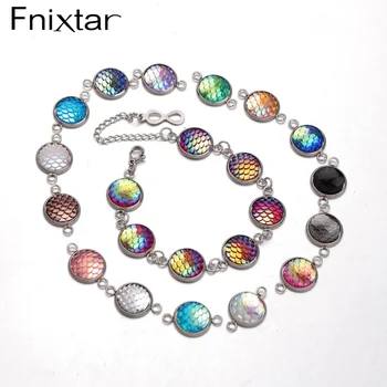 Fnixtar 10Pcs/Set Infinity Symbol Bracelets Stainless Steel Bling Glittering Fish Scale Bracelets For Women's Men's Jewelry
Fnixtar 10Pcs/Set Infinity Symbol Bracelets Stainless Steel Bling Glittering Fish Scale Bracelets For Women's Men's Jewelry