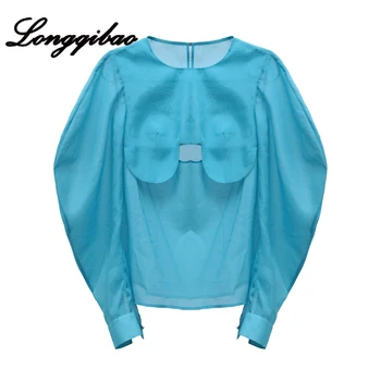 Longqibao women's original design semi-transparent vertical profile three-dimensional double cup hollow hollow sleeve shirt
Longqibao women's original design semi-transparent vertical profile three-dimensional double cup hollow hollow sleeve shirt