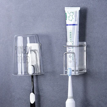 Wall Mounted Stainless Steel Toothbrush Holder Bathroom Tooth Brush Toothpaste Razor Organizers Stand Bathroom Accessories 
Wall Mounted Stainless Steel Toothbrush Holder Bathroom Tooth Brush Toothpaste Razor Organizers Stand Bathroom Accessories