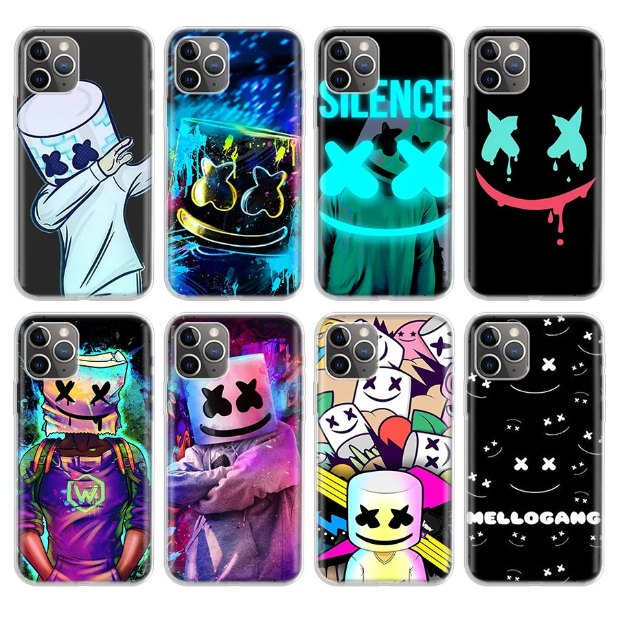 

luxury DJ marshmallow Phone Case For Apple iPhone 11 Pro 6 6S 7 8 Plus + X 10 Ten XS MAX XR 5 5S SE Soft Phone Cover