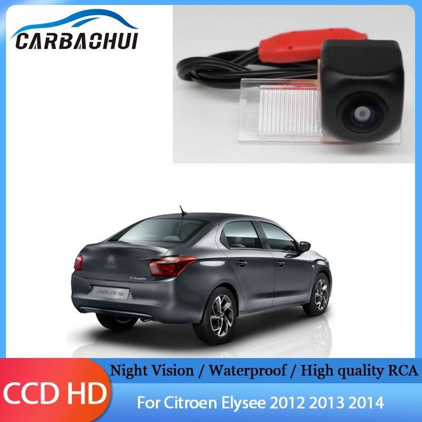 

170° HD 1280P Vehicle Rear View Reverse Camera Night Vision Waterproof High quality RCA For Citroen Elysee 2012 2013 2014