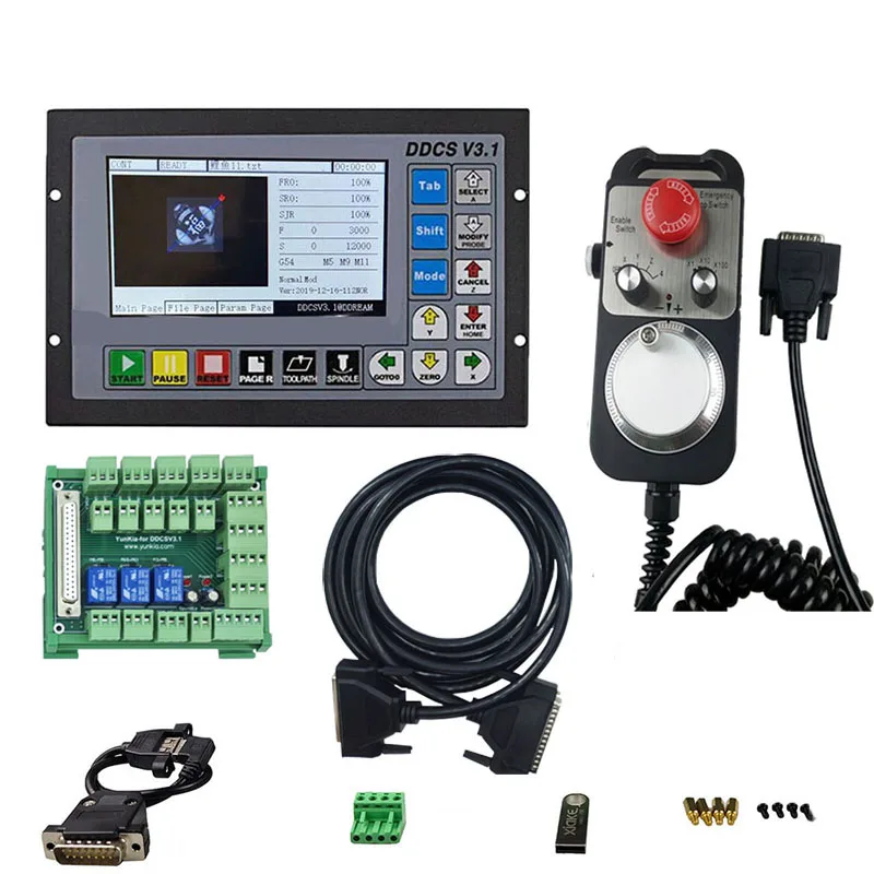 Three-axis four-axis engraving machine controller cnc motion control system + emergency stop handwheel mpg offline control G cod
Three-axis four-axis engraving machine controller cnc motion control system + emergency stop handwheel mpg offline control G cod