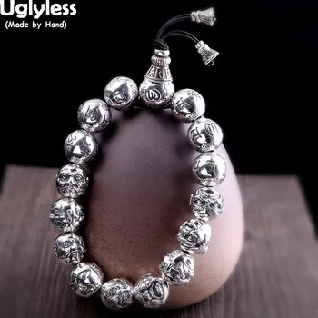 Uglyless Buddhistic Buddha Prayer Beads Bracelets Unisex Women Men Elastic Rope Beading Bracelet Real 925 Silver Jewelry BR319
Uglyless Buddhistic Buddha Prayer Beads Bracelets Unisex Women Men Elastic Rope Beading Bracelet Real 925 Silver Jewelry BR319